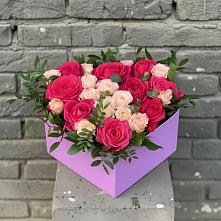 Цветочная композиция из Розы в коробке в Сельниково