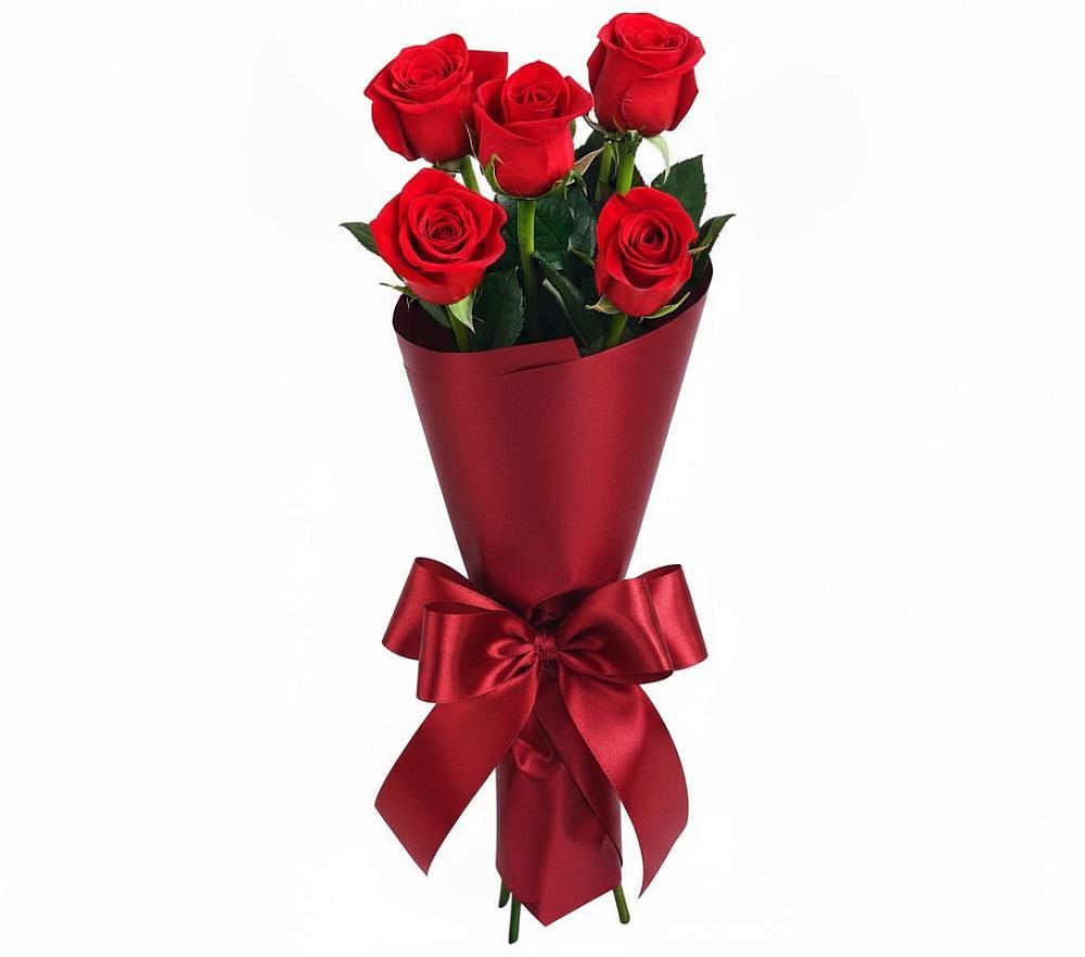 Букет 5 Красных роз Эдлесс Лав в Сельниково