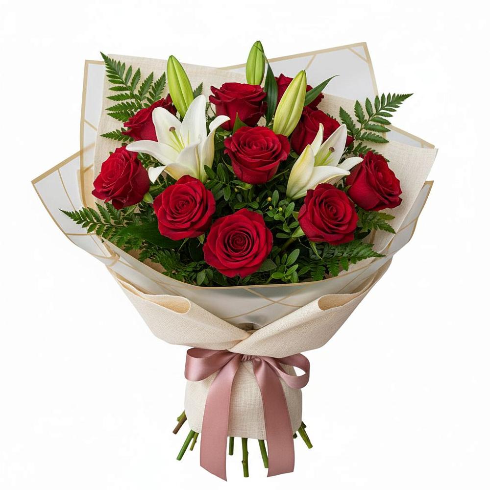 Букет цветов из: Лилии и Розы в Сельниково