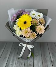 Букет цветов из:  Розы, Герберы и Хризантемы в Сельниково