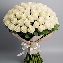 Букет 101 беля роза Белоснежка в Сельниково