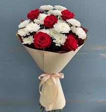 Букет цветов из:  Розы и Хризантемы в Сельниково