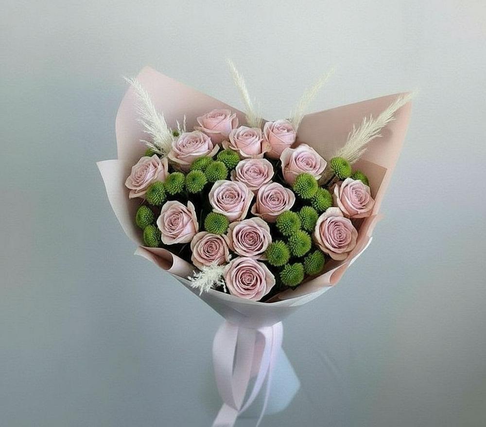 Букет цветов из: Розы и Хризантемы в Сельниково