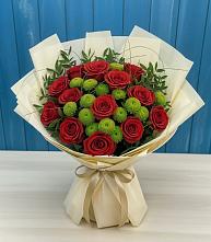 Букет цветов из:  Розы и Хризантемы в Сельниково