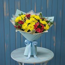 Букет цветов из:  Альстромерии и Хризантемы #REPLACE_PRED# Сельниково