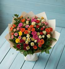 Букет Микс из разноцветных кустовых роз #REPLACE_PRED# Сельниково
